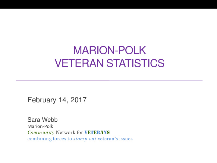 marion polk veteran statistics