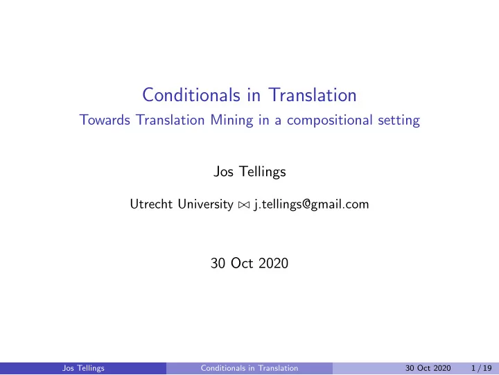 conditionals in translation
