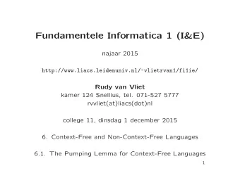 Fundamentele Informatica 1 (I&amp;E)  najaar 2015