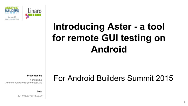 introducing aster a tool for remote gui testing on android
