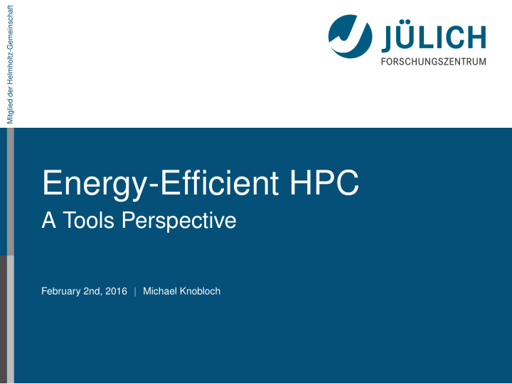 energy efficient hpc