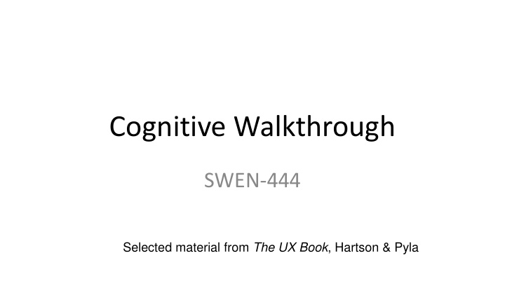 cognitive walkthrough