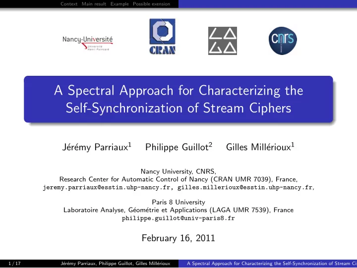 a spectral approach for characterizing the self