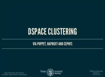 DSPACE CLUSTERING  DSPACE CLUSTERING  VIA PUPPET, HAPROXY AND CEPHFS  VIA PUPPET, HAPROXY AND