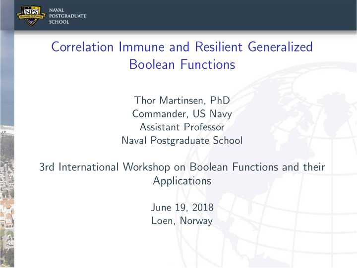 correlation immune and resilient generalized boolean