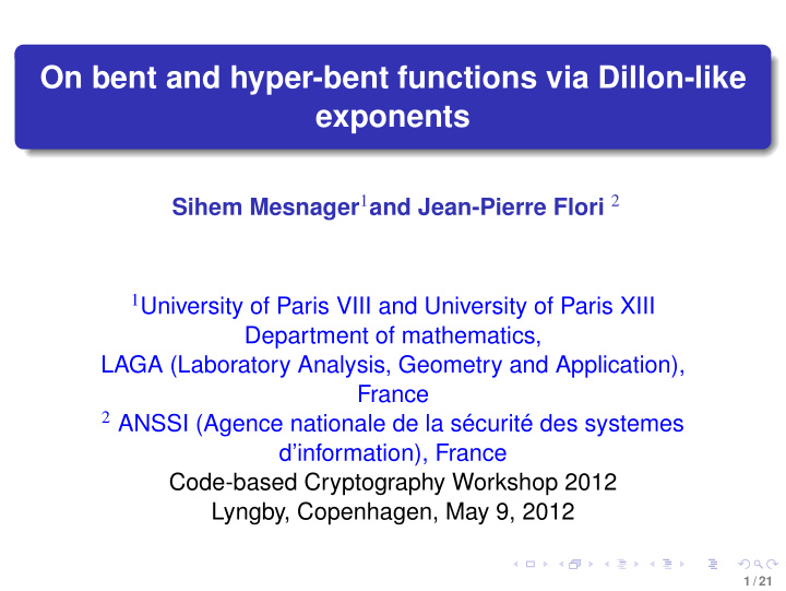 on bent and hyper bent functions via dillon like exponents