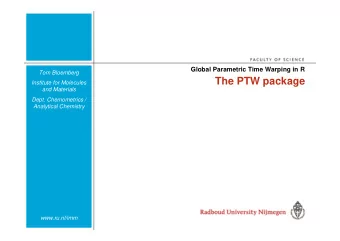 The PTW package  Institute for Molecules  and Materials  Dept. Chemometrics /  Analytical Chemistry