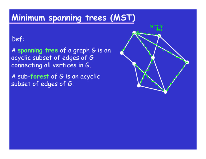 minimum spanning trees mst