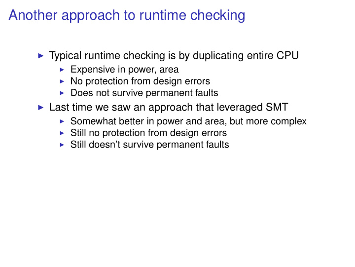 another approach to runtime checking