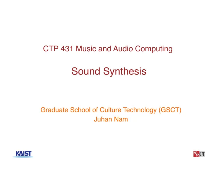 sound synthesis