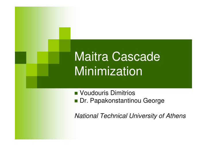 maitra cascade minimization