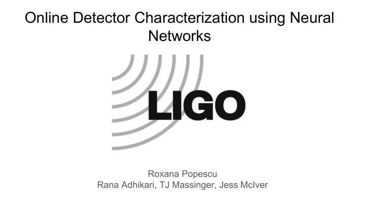online detector characterization using neural networks