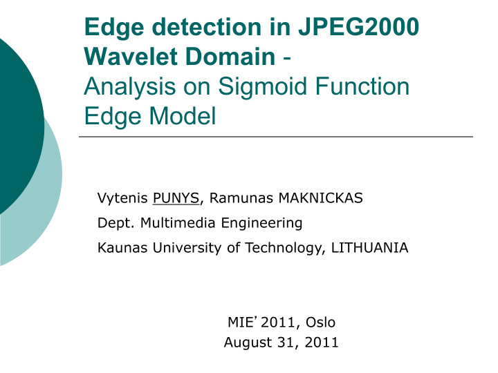 edge detection in jpeg2000 wavelet domain analysis on