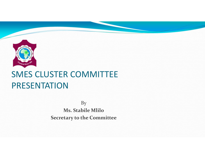 smes cluster committee presentation