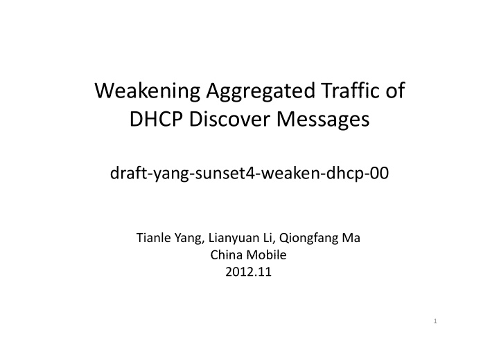 weakening aggregated traffic of weakening aggregated