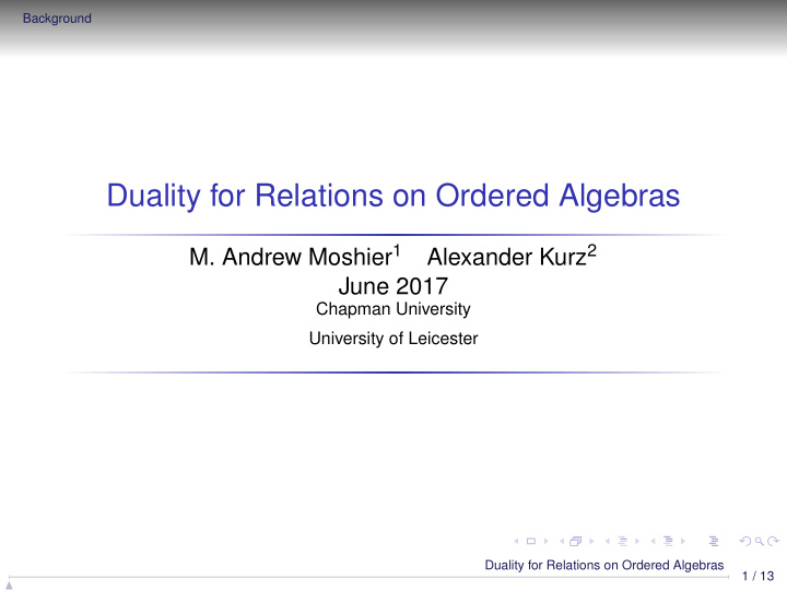 duality for relations on ordered algebras