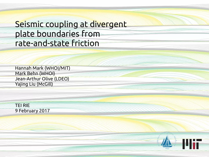 seismic coupling at divergent plate boundaries from rate