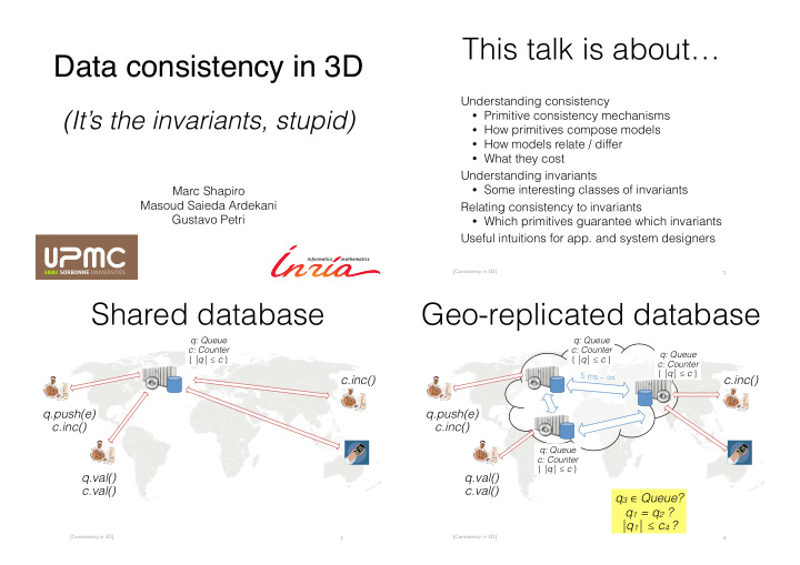 this talk is about data consistency in 3d