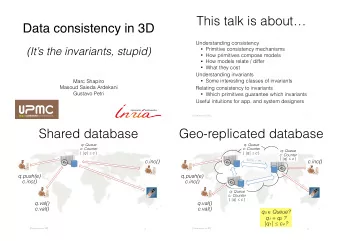 This talk is about  Data consistency in 3D  Understanding consistency  (Its the invariants,