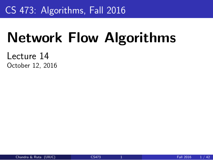 network flow algorithms