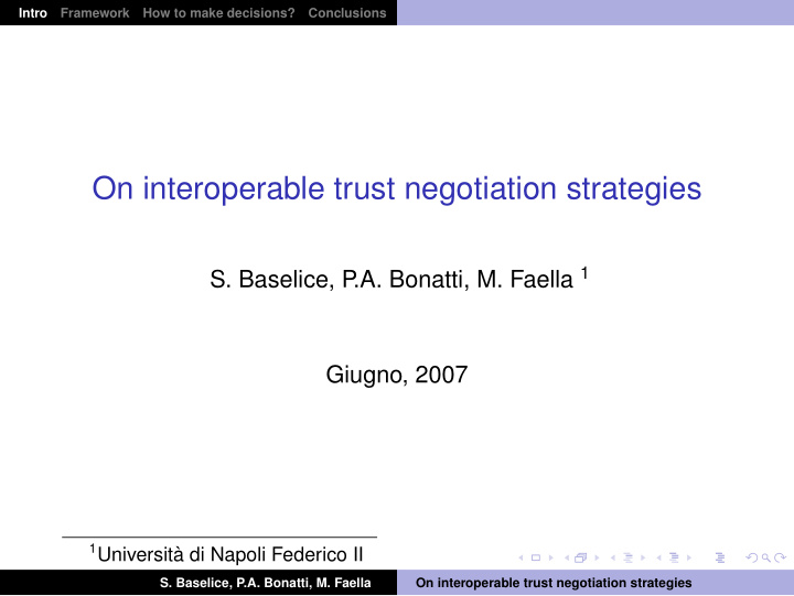 on interoperable trust negotiation strategies