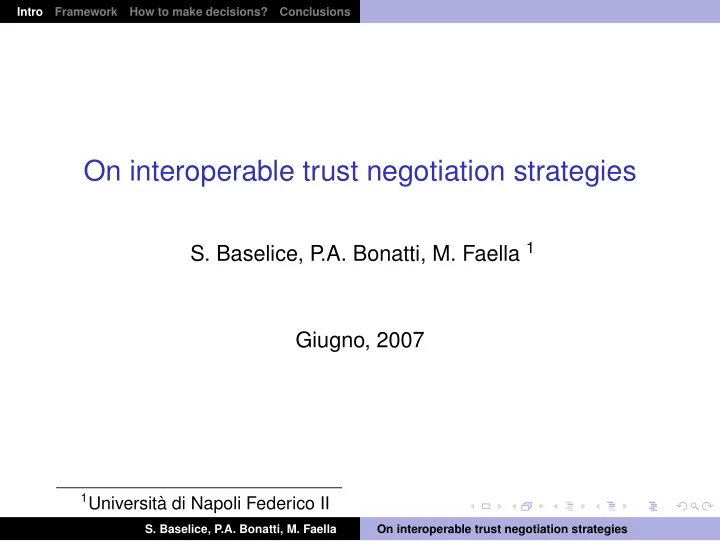 on interoperable trust negotiation strategies