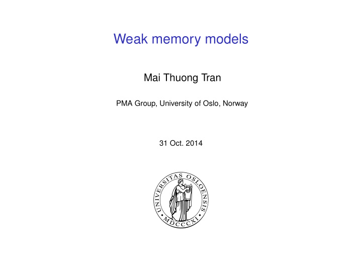 weak memory models
