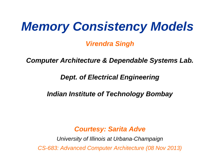 memory consistency models