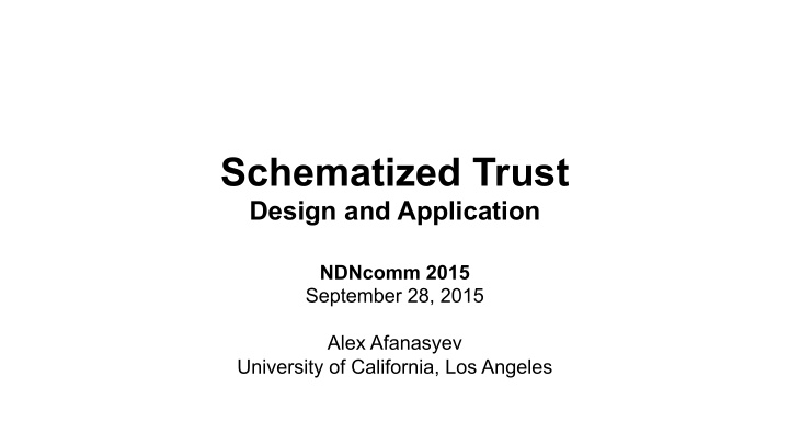 schematized trust
