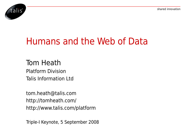 humans and the web of data