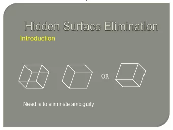 Introduction  OR  Need is to eliminate ambiguity  Introduction  Wire frame  Hidden Line Elimination