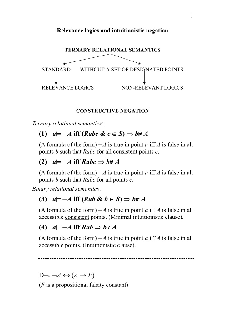 ternary relational semantics