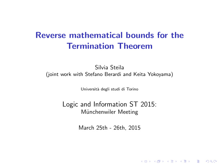 reverse mathematical bounds for the termination theorem