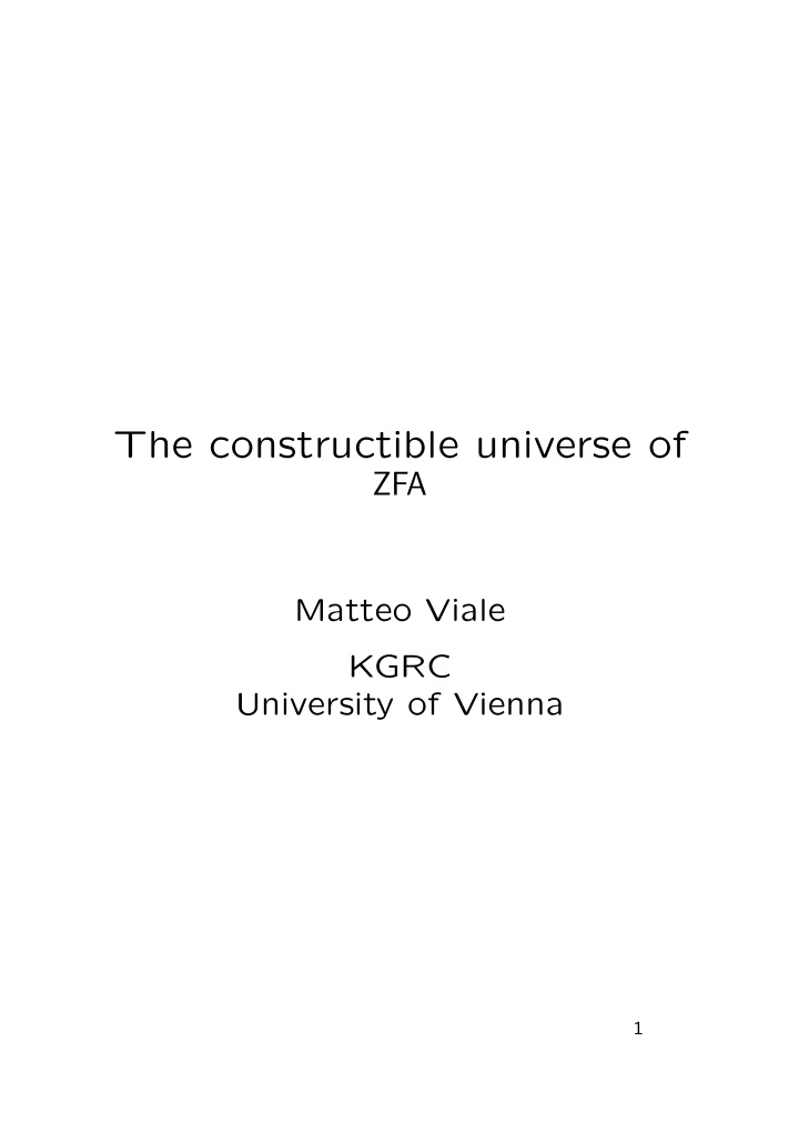 the constructible universe of