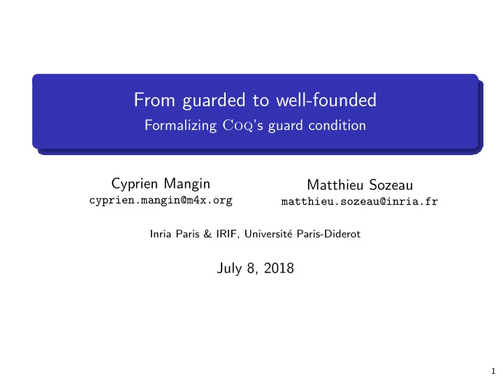 from guarded to well founded