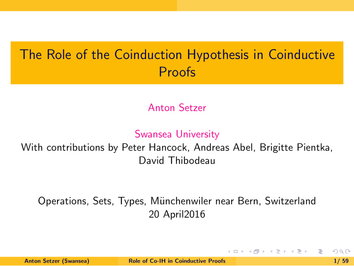the role of the coinduction hypothesis in coinductive