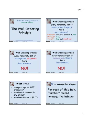 NO!  NO!  Albert R Meyer  February 13, 2012  Albert R Meyer  February 13, 2012  Lec 2M.3  Lec 2M.4
