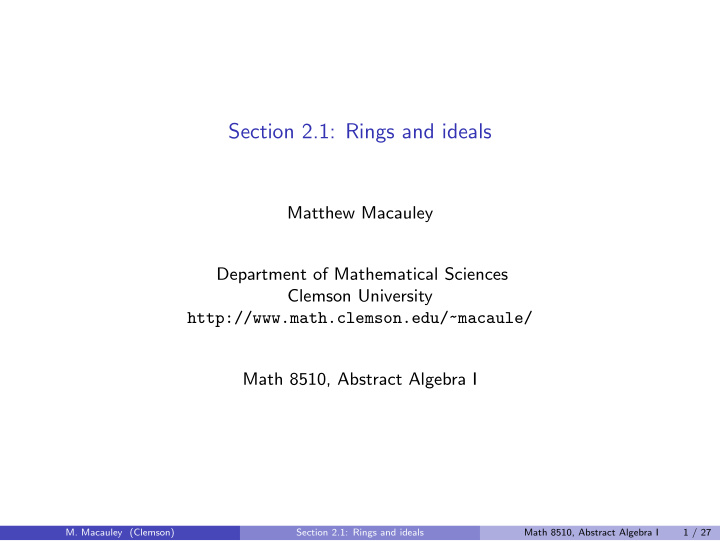 section 2 1 rings and ideals