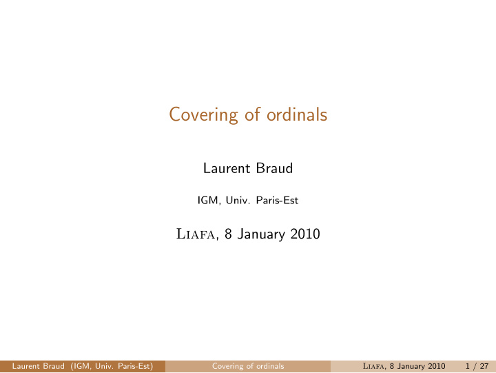 covering of ordinals