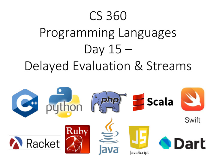 cs 360 programming languages day 15 delayed evaluation