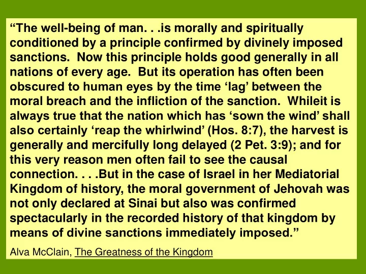 the well being of man is morally and spiritually