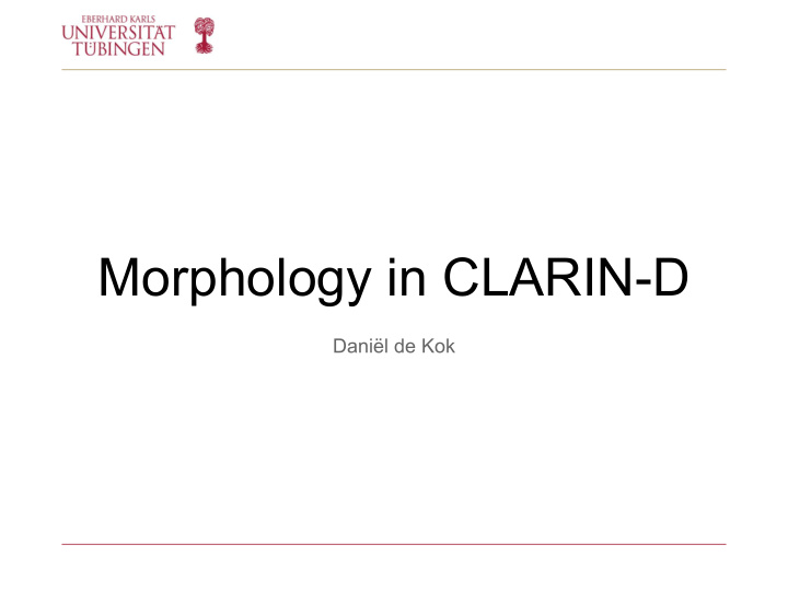 morphology in clarin d