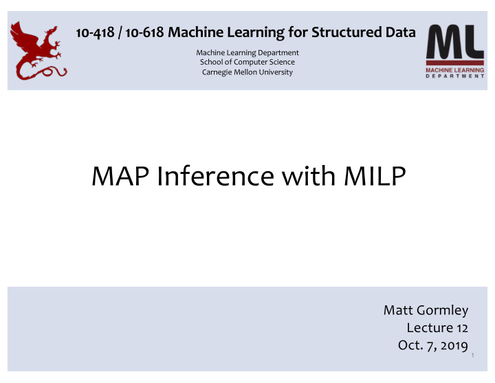 map inference with milp