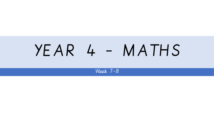 year 4 maths