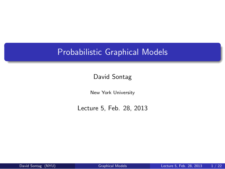 probabilistic graphical models