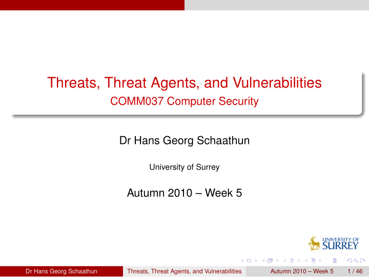 threats threat agents and vulnerabilities