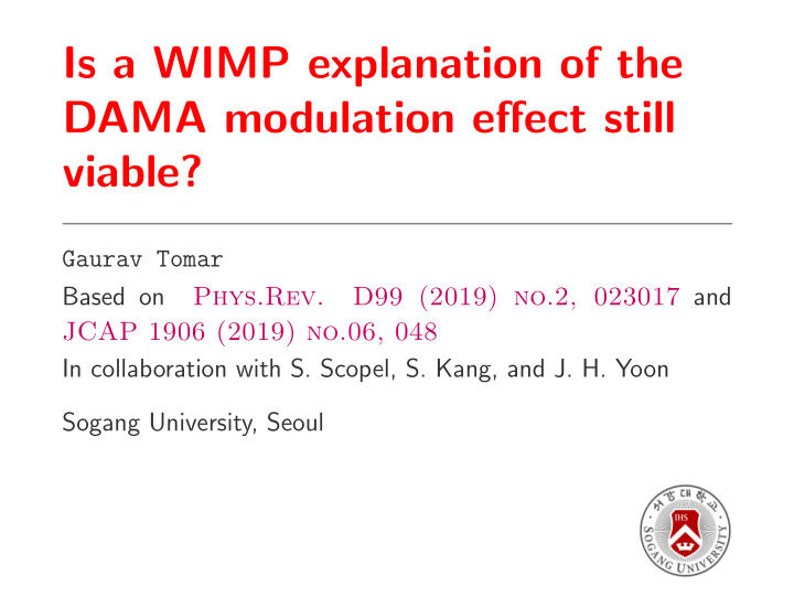 is a wimp explanation of the dama modulation effect still