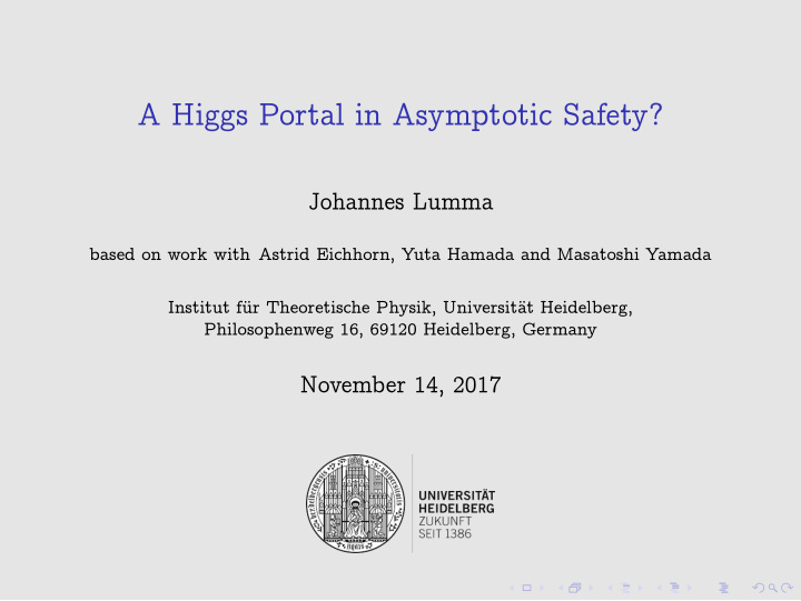 a higgs portal in asymptotic safety