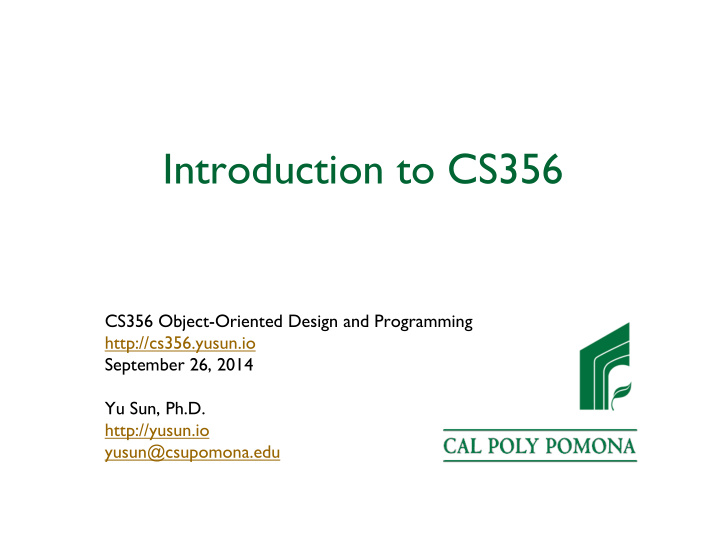 introduction to cs356