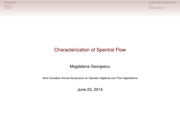 characterization of spectral flow